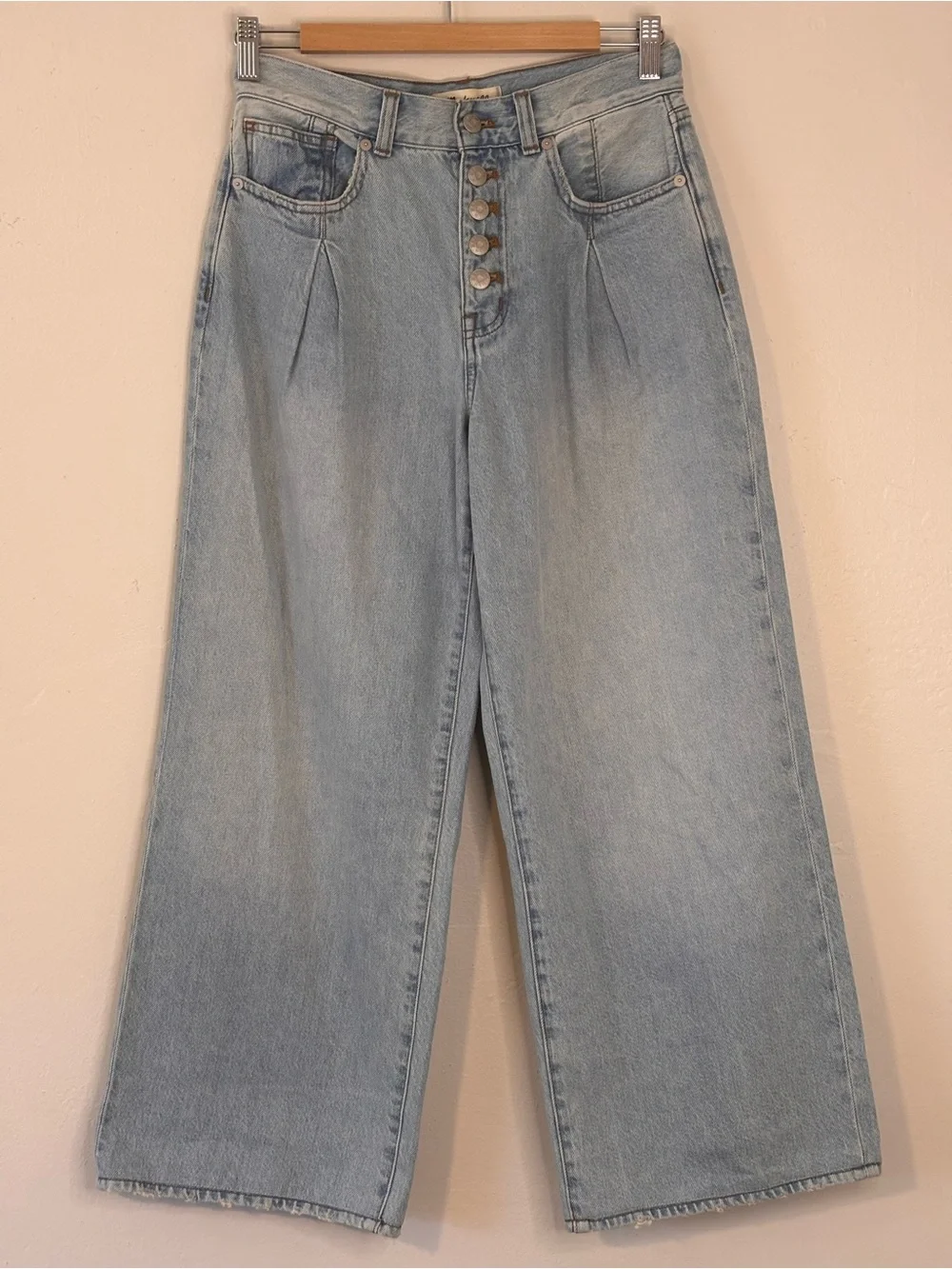 Madewell Superwide-Leg Jeans in Cather Wash Button-Front Edition Women’s Size 25 - Picture 4 of 15